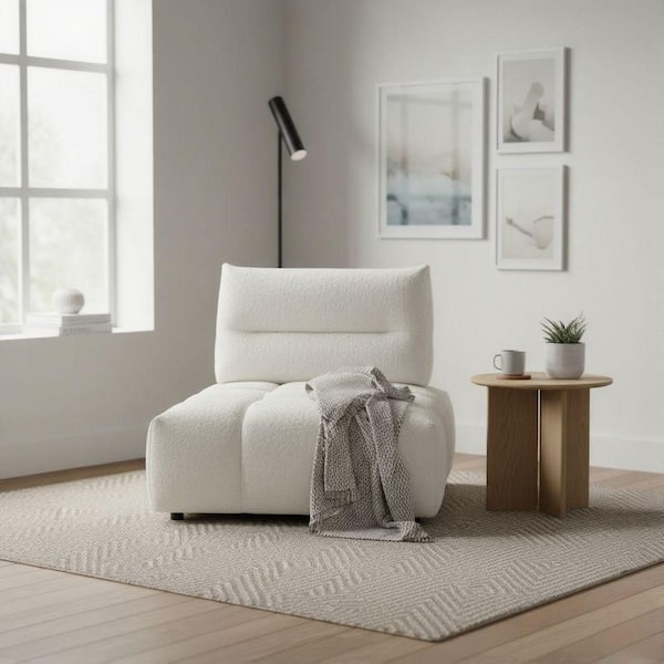 Acme Furniture Brighton 45 in. Armless Leather Square Sofa in