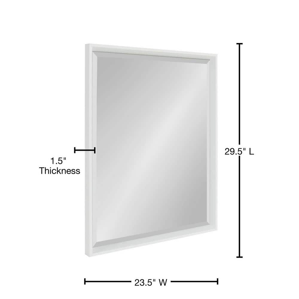 Calter Large Rectangular White Polystyrene Framed Wall Mirror