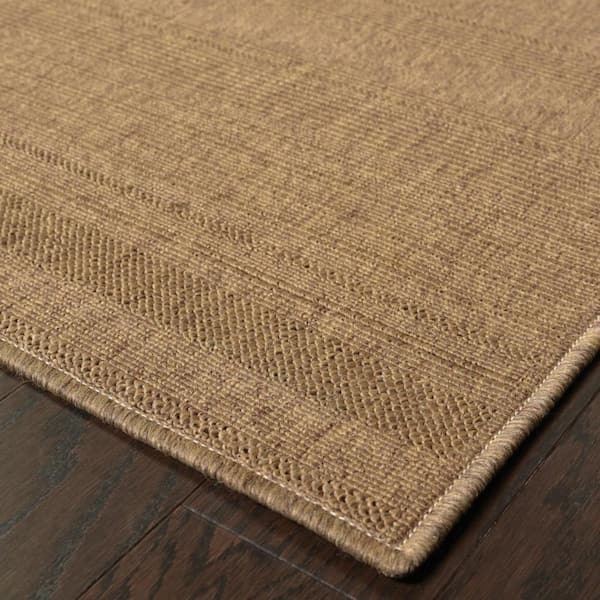 Tan 5 ft. x 8 ft. Loomed Polypropylene Rectangle Indoor/Outdoor Area Rug
