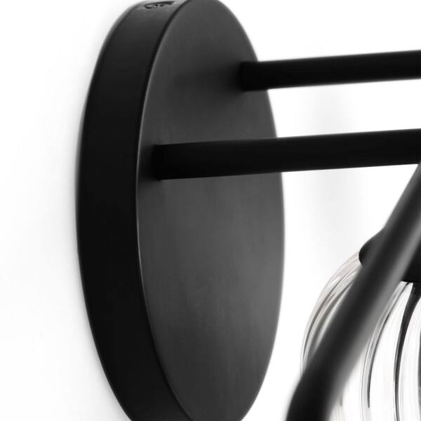 Generation Lighting - Eisele 24 in. W x 8.375 in. H 3-Light Midnight Black Dimmable Bathroom Vanity Light with No Bulbs Included