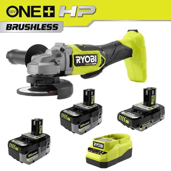 ONE+ 18V HIGH PERFORMANCE Kit w/ (2) 4.0 Ah Batteries, 2.0 Ah Battery, Charger, & FREE ONE+ HP 4-1/2 in. Angle Grinder