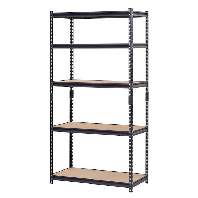 Muscle Rack 5-Tier Heavy Duty Steel Garage Storage Shelving Unit in Black (36 in. W x 72 in. H x 18 in. D)