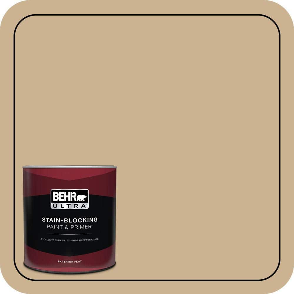 BEHR ULTRA 1 qt. #PWL-84 Tropical Tan Flat Exterior Paint & Primer
