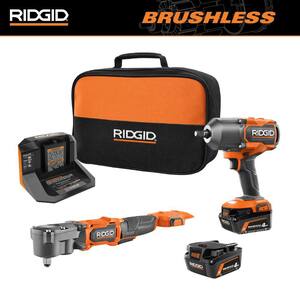 18V Brushless Cordless 4-Mode 1/2 in. Impact Wrench Kit w/ (2) 4.0 Ah Batteries, Charger, & Right Angle Impact Wrench