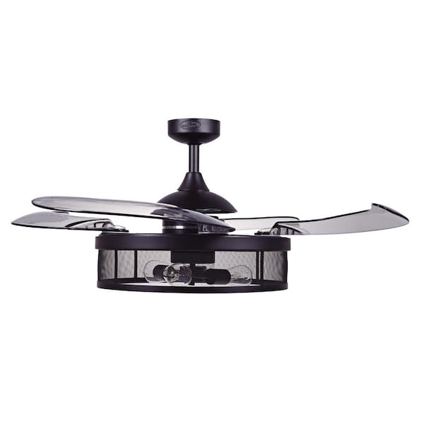 Meridian 48 in. Black AC Ceiling Fan with Light
