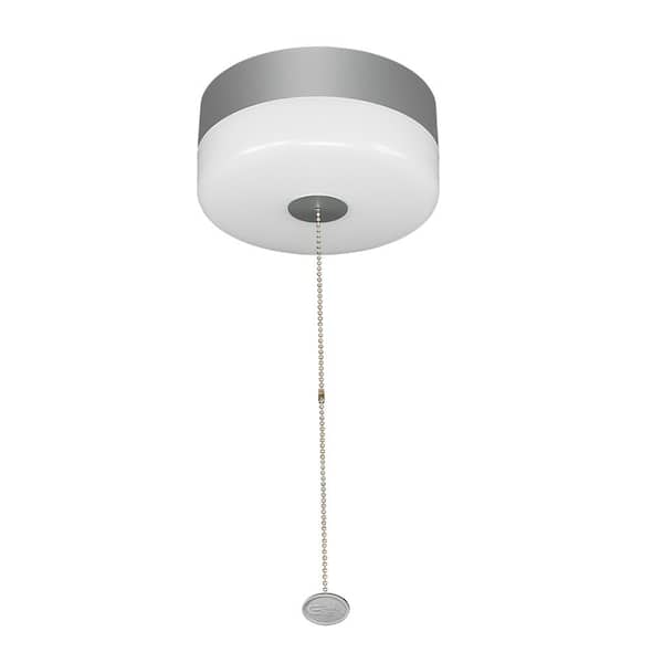 Commercial Electric Spin Light 7 in. Closet Light LED Flush Mount Ceiling Light w/Pull Chain Brushed Nickel Accent (8-Pack)