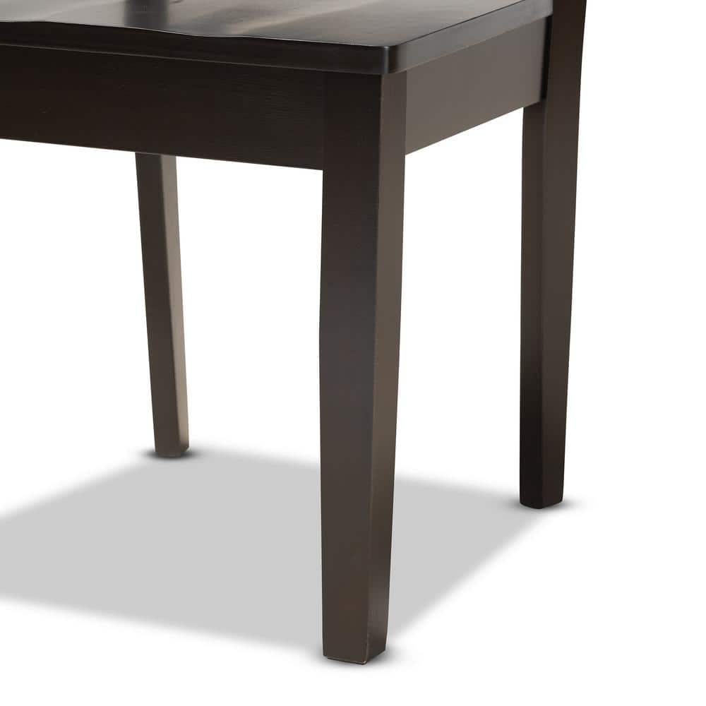 Fenton Dark Brown Wood and Cane Geometric Dining Chair Set
