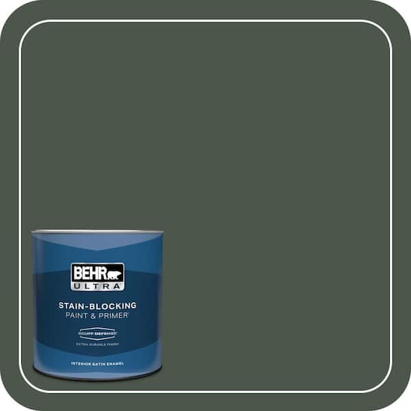 BEHR ULTRA 1 qt. #PMD-66 Deep Evergreen Extra Durable Satin Enamel Interior Paint & Primer