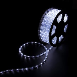 Outdoor 100 ft. 110-Volt Plug-In Cool White Integrated LED Color Changing Lights Rope Light