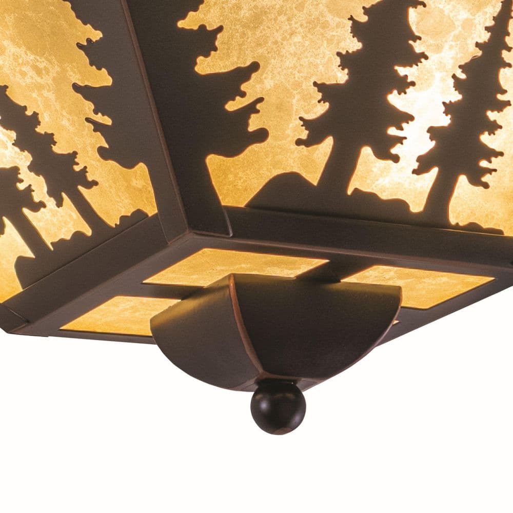 Yosemite Burnished Bronze Rustic Tree Flush Mount Light