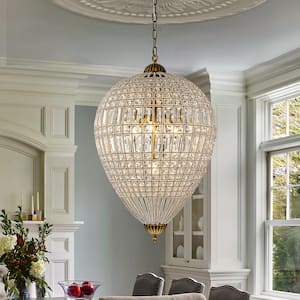 Allenglade 5-Light Dimmable Brass Chandelier with Crystal Accent