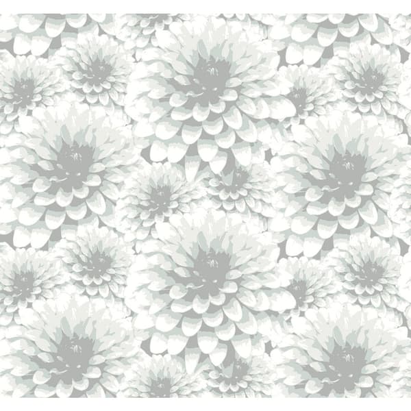 A-Street Prints Umbra Light Grey Floral Light Grey Wallpaper Sample