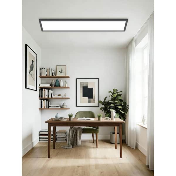 AIKVSXER 1 ft. x 4 ft. 5500 LM Black Integrated LED Panel Light