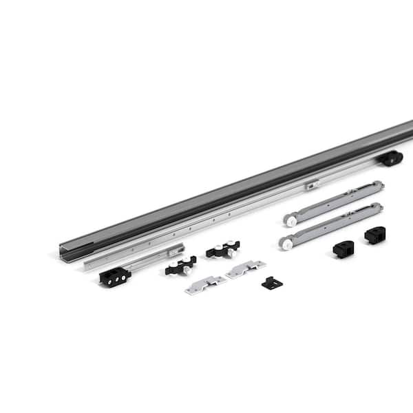BARTELS Frankfurt 78-3/4 in. Aluminum Pocket Door Track and Top Mount Hardware Set with Double Soft-Stop