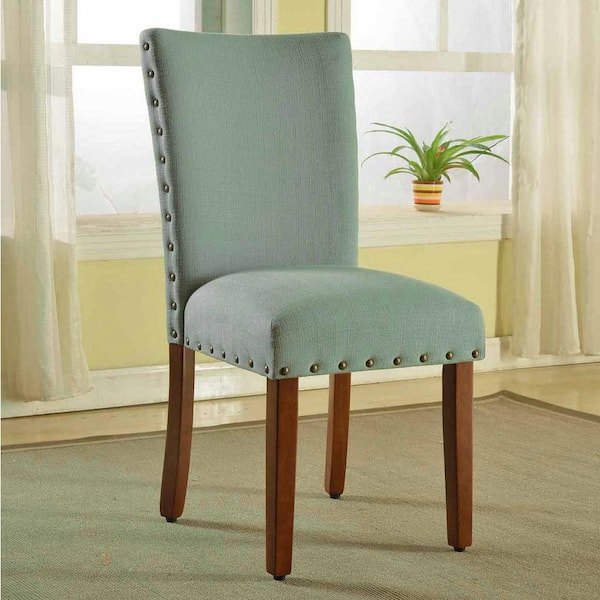 Homepop Parsons Sea Foam Polyester Nailhead Trim Dining Chair Set of 2