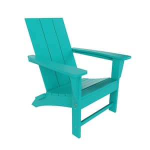 Shoreside Turquoise Modern Folding Plastic Adirondack Chair