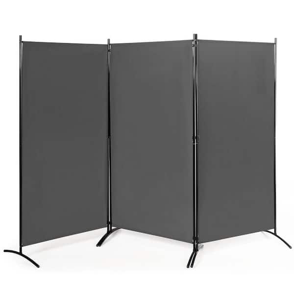 Costway 3-Panel Room Divider Folding Privacy Partition Screen for Office Room Grey