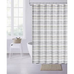 Printed 3D Texture Waffle Weave Aztec Designed Shower Curtain with 12 Roller Ball Hook Included 70" x 72" in Multicolor