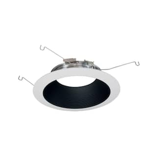 ML 6 in. Black and White LED Recessed Ceiling Light Baffle and Flange Attachable Module Trim