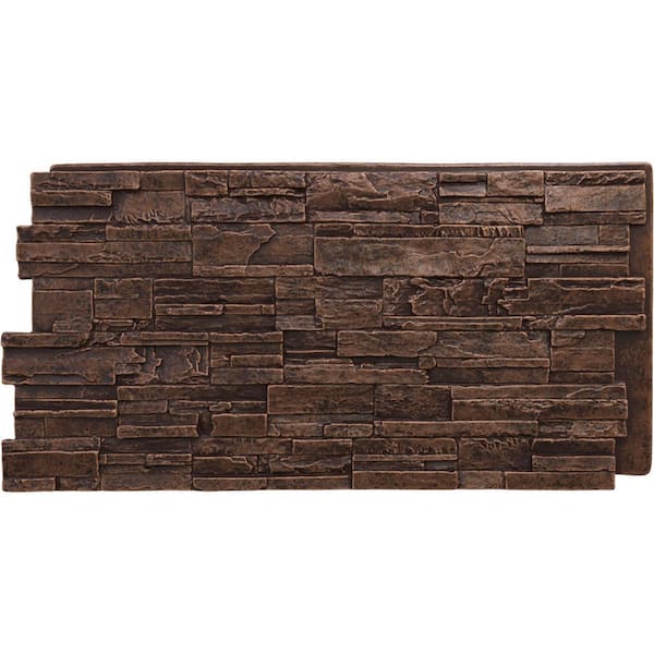 Ekena Millwork Cascade 48 5/8 in. x 1 1/4 in. Sequoia Valley Stacked Stone, StoneWall Faux Stone Siding Panel