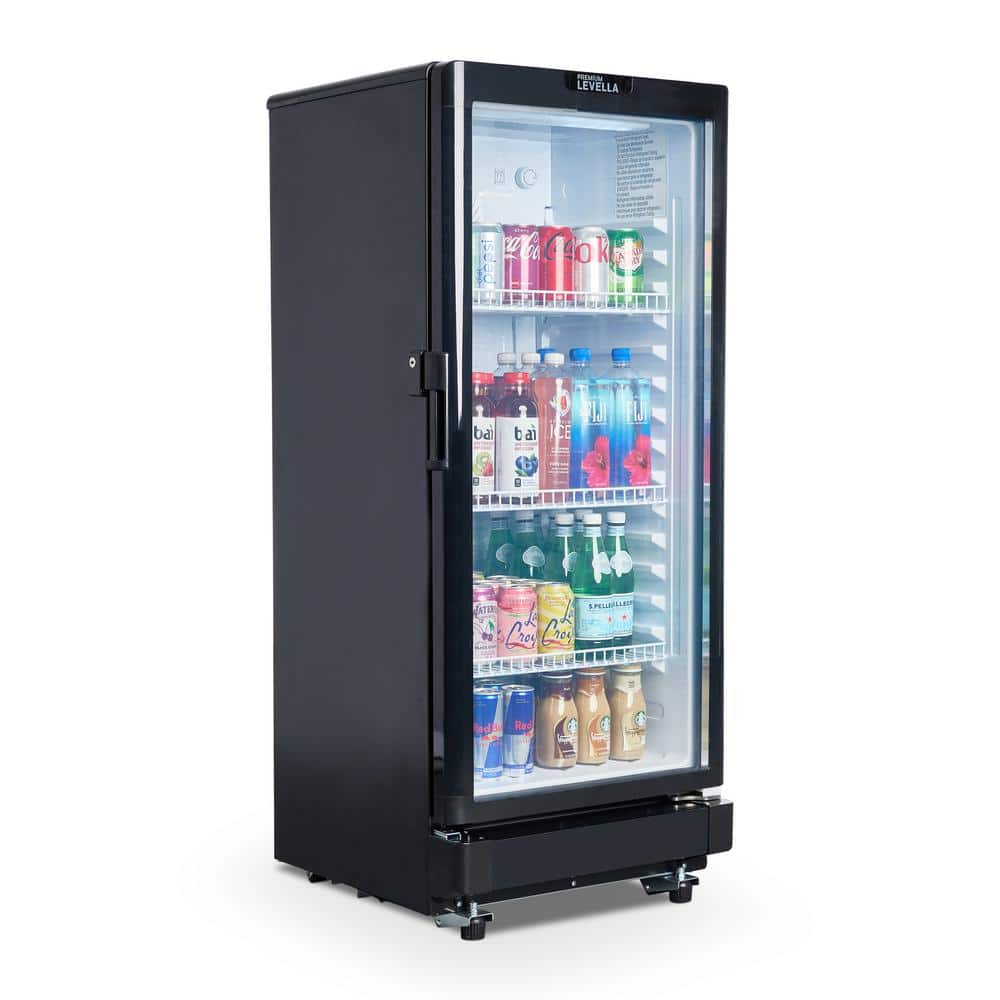 Black Metal Compact Single Door Display Refrigerator with LED Light