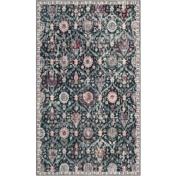 3' x 5' Trellis Washable Non-Slip Runner Rug