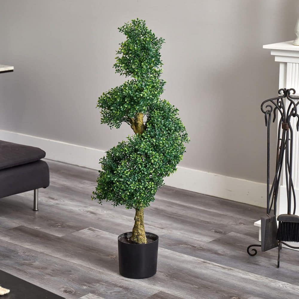 4 ft. Artificial Boxwood Tree in Pot for Indoor/Outdoor