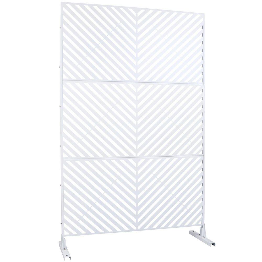 76 in. H x 48 in. W White Steel Outdoor Privacy Fence Screen for Deck Balcony Patio price history on PriceWatchPro