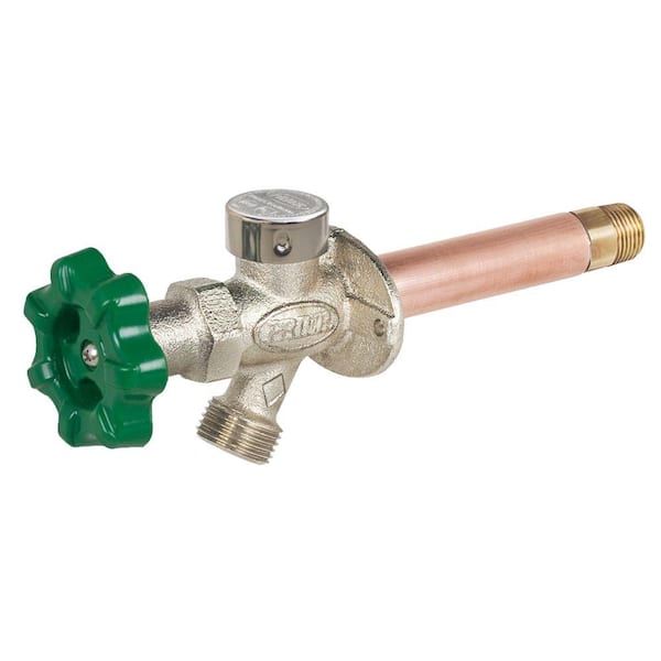Prier Products 8" Qtr Turn Frost Proof Wall Hydrant, 1/2" MIP x 1/2" SWT