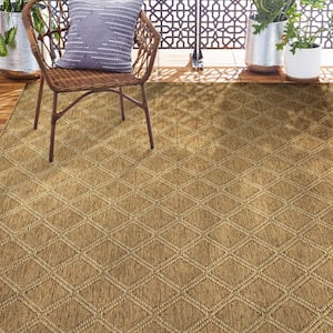 Tripolo Mila Brown/Ivory 5 ft. x 7 ft. Diamond Indoor/Outdoor Area Rug