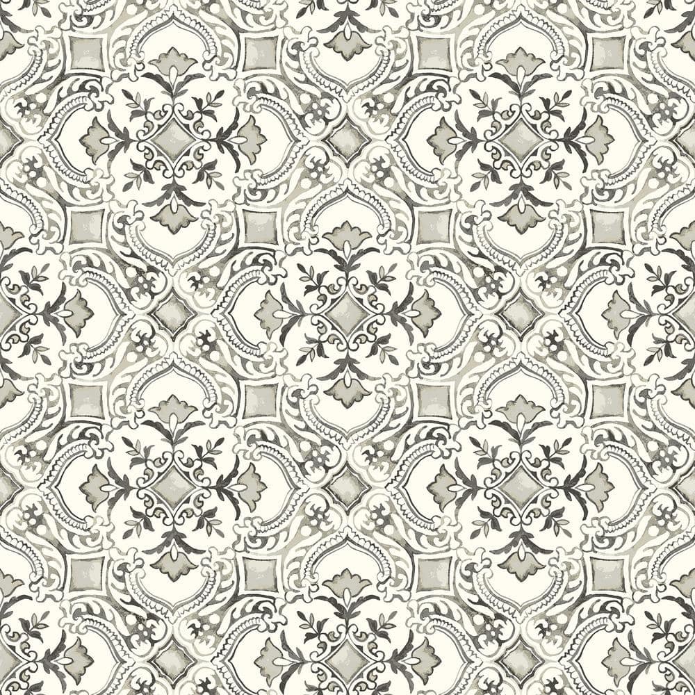 Chesapeake Marjoram Black PrePasted NonWoven Wallpaper 413472512