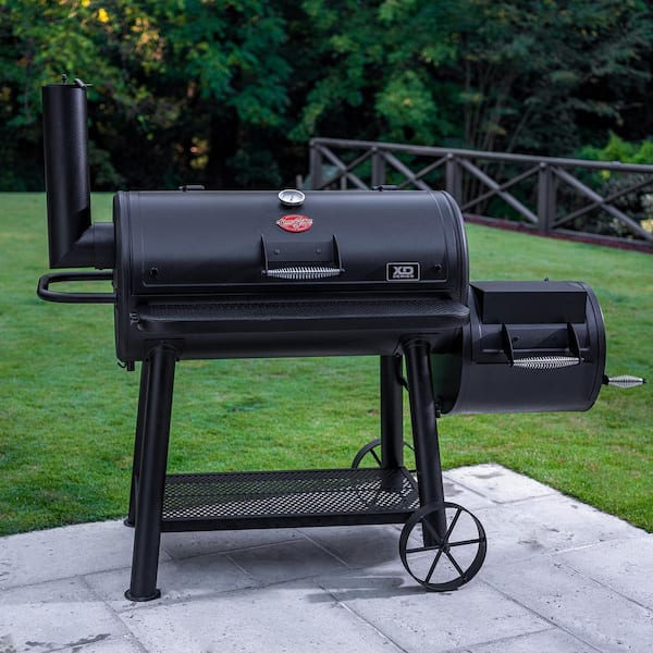 Char-Griller 8250 Grand Champ Charcoal Grill and Offset Smoker in Black - 2