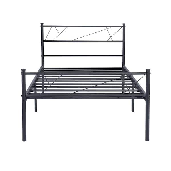 Unbranded 41.1 in. W Twin Size Metal Bed Frame In Black Color For Adult And Children