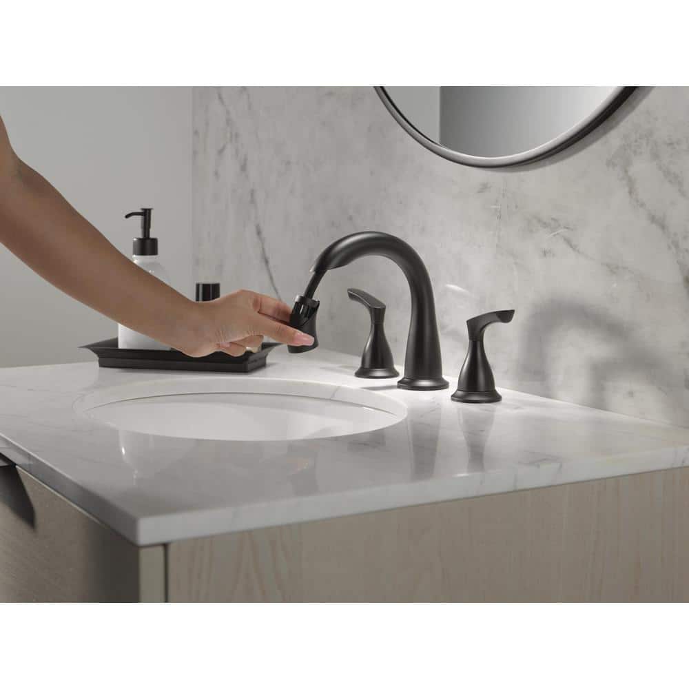 Matte Black High Arc Double Handle Bathroom Faucet