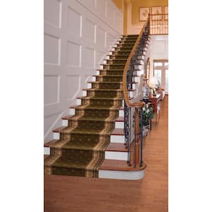 Sapphire Fleur De Lis Green 9 in. x 33 in. Stair Tread Cover