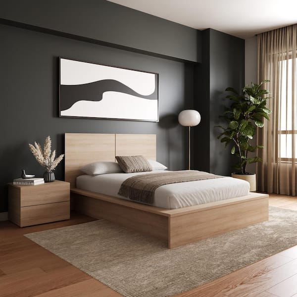 Nexera James 3-Piece Beige Oak Full Size Bedroom Set