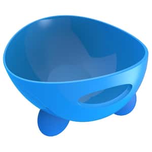 16 oz. Modero' Dishwasher Safe Modern Tilted Dog Bowl in Blue