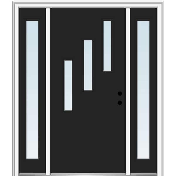 MMI Door 68.5 in. x 81.75 in. Davina Left-Hand Inswing 3-Lite Clear Low-E Painted Steel Prehung Front Door with Sidelites