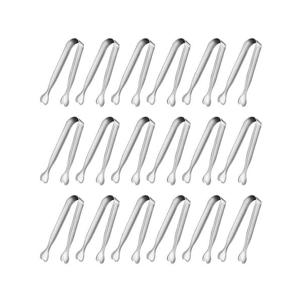 Stainless Steel Mini Serving Tongs 18 Pack 4.3 Inch Appetizer and Sugar Tongs for Coffee Bar Tea Party Dessert