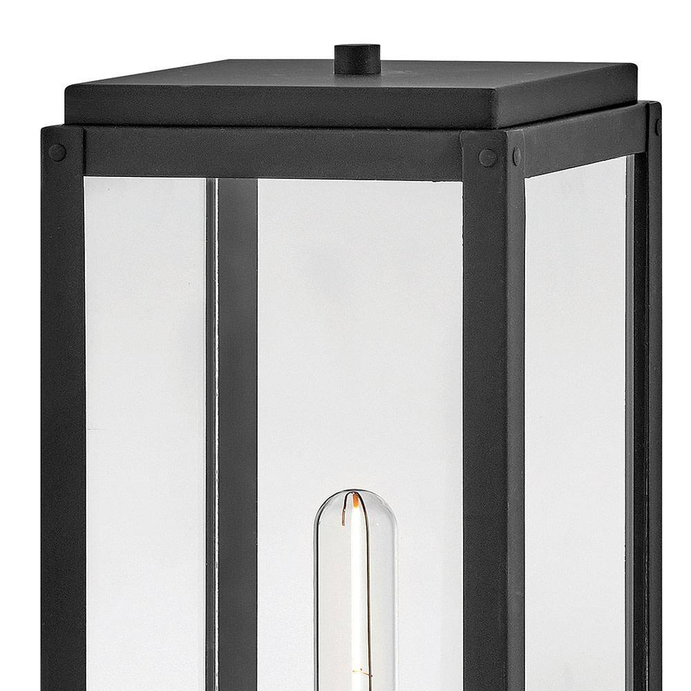 Max Black Aluminum and Clear Glass Outdoor Post Light