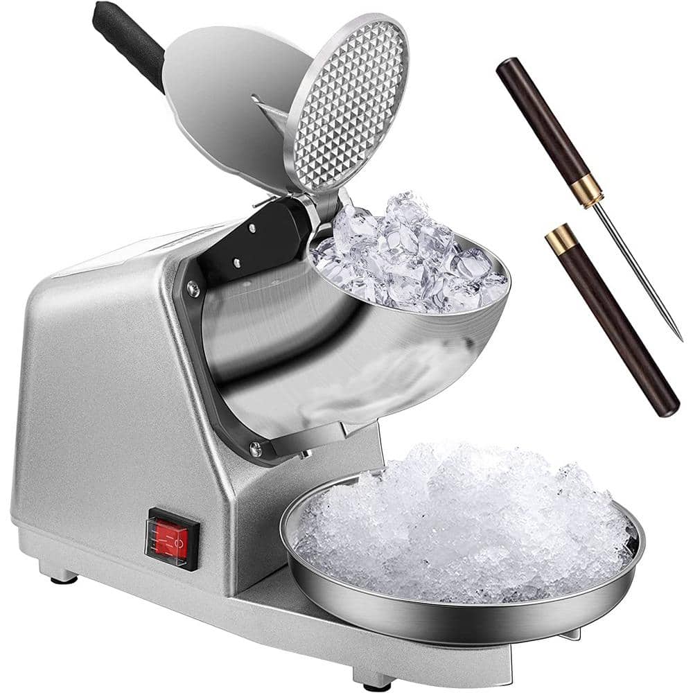 VIVOHOME Electric 11 oz. 210 lbs./Hour 4-Blades Ice Crusher Shaver Snow  Cone Machine with Ice Pick in Silver X003DO5FC9 The Home Depot
