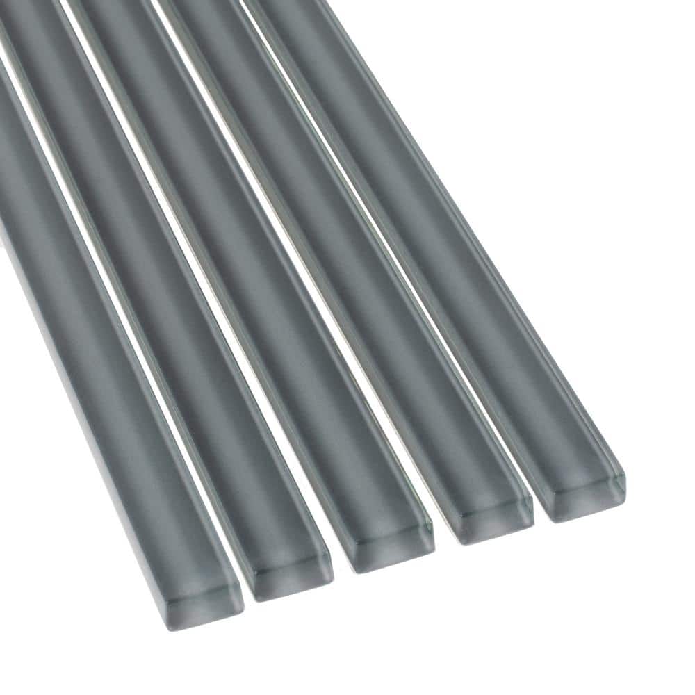 10 pack 0.6-in W x 12-in L Glass Glossy Pencil Liner Tile Trim (0.5 Sq ft/case)