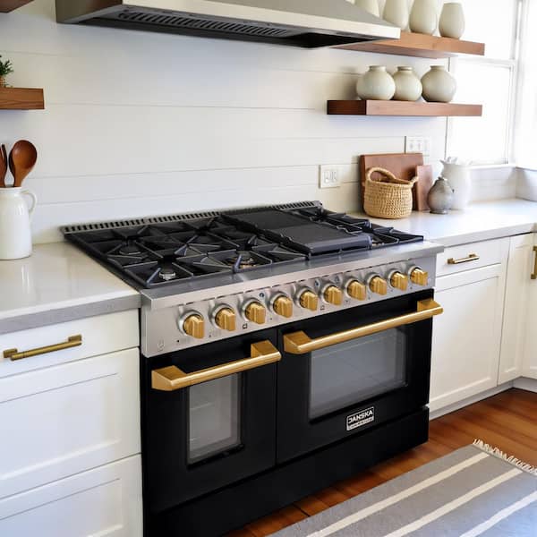 JANSKA Professional 48 in. Freestanding Dual Fuel Range, 8-Burners