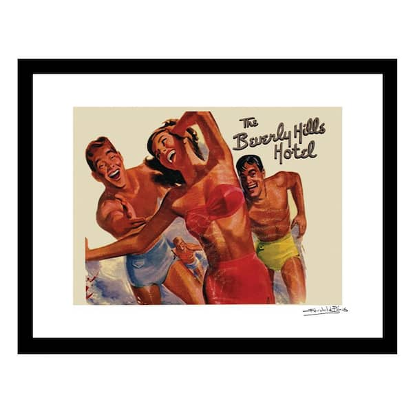VENICE BEACH Collections Vintage Summer Fun at the Beverly Hills Hotel by Fairchild Paris 1-Piece Framed Graphic Print 18 in. x 14 in.