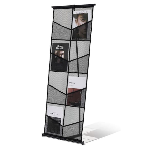 VEVOR Black 17.32 in. x 52.76 in. Metal Free-Standing Magazine