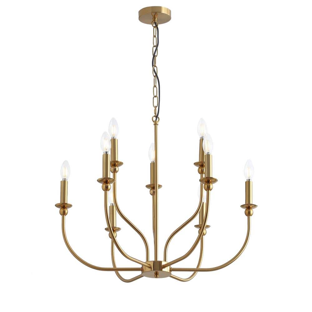 27.6 in. 9-Light Farmhouse Chandelier Candle Style Empire Classic Ceiling H