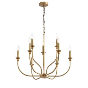 27.6 in. 9-Light Farmhouse Chandelier Candle Style Empire Classic Ceiling Hanging Lighting