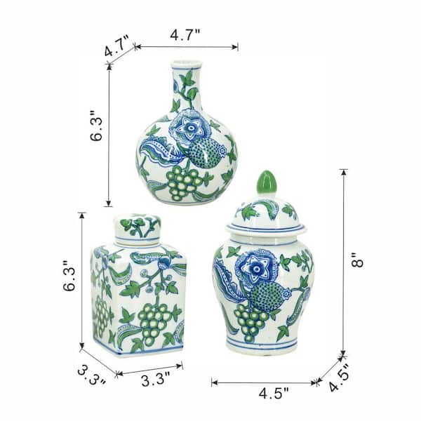 Ming Dynasty Designs Multi-Colored Ceramic Ginger Decorative Jar