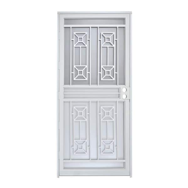 Craftsman 36 in. x 80 in. Universal/Reversible Hinging Steel White Security Storm Door
