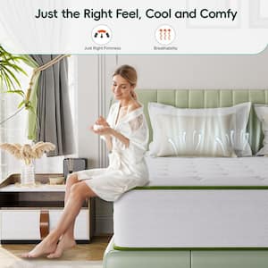 Queen Size Plush Hybrid Gel Memory Foam 12 in. Innerspring Euro Top Motion Isolation Quiet Mattress